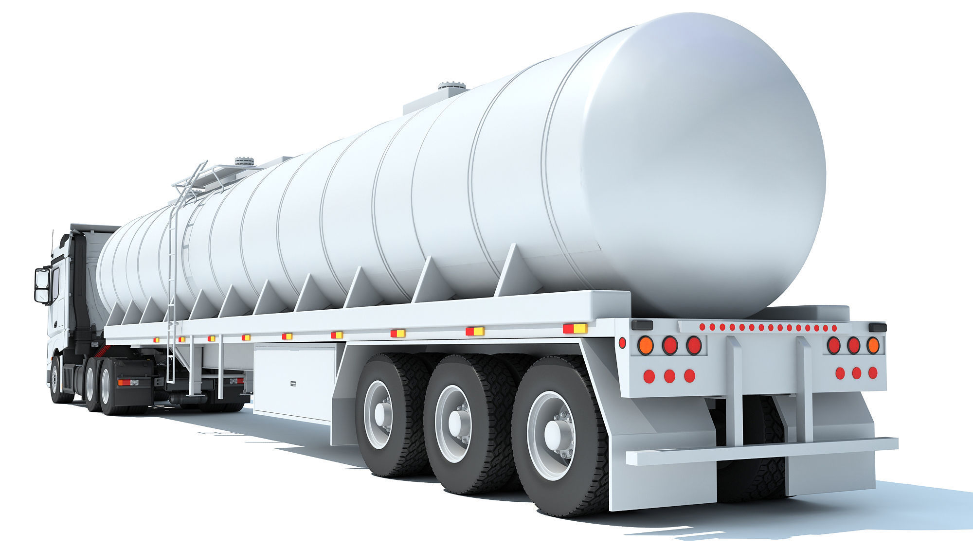 Truck with Tank Semitrailer 3D model_3