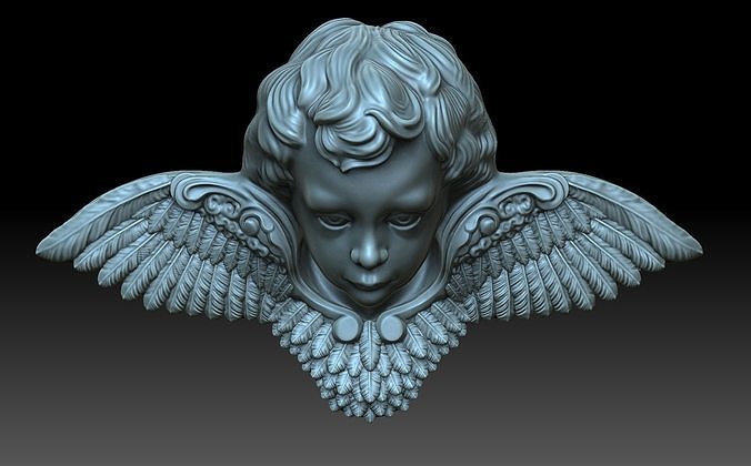 Angel head 3D print model