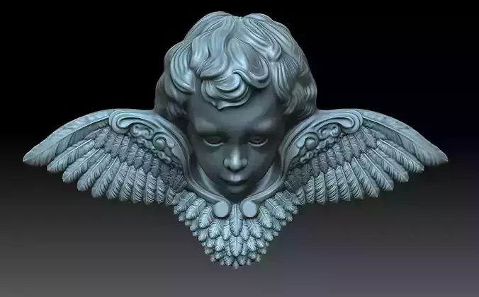 Angel head 3D print model