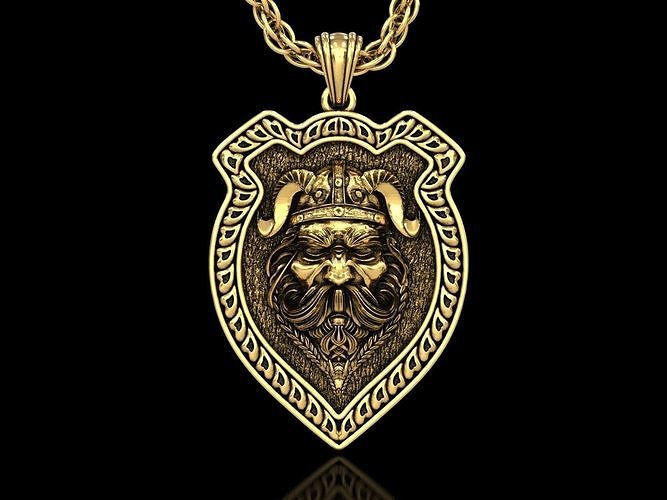 The Viking Warrior Head Shield Pendant V2 3D print model
