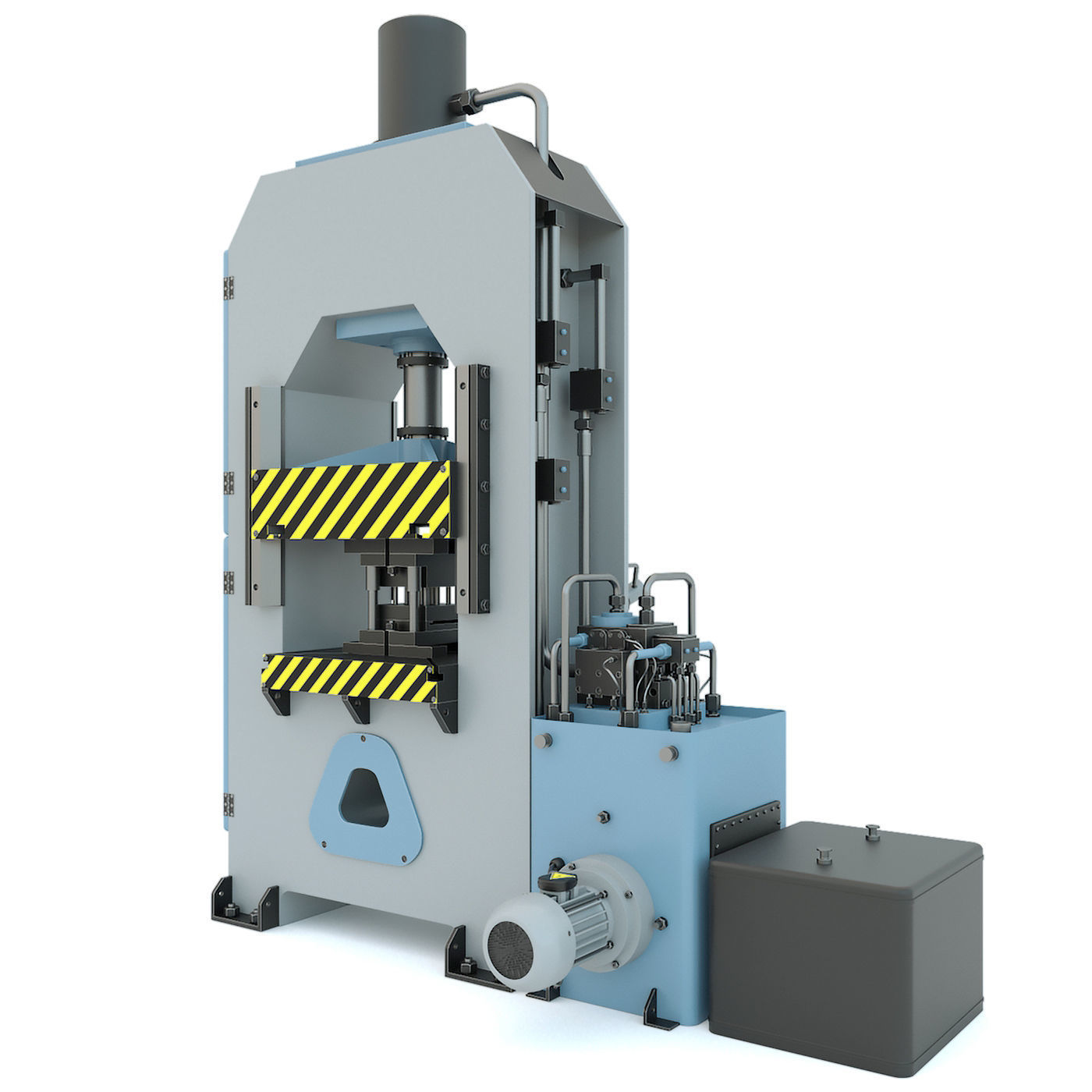 Industrial machine tool hydraulic press P474 3D model_5