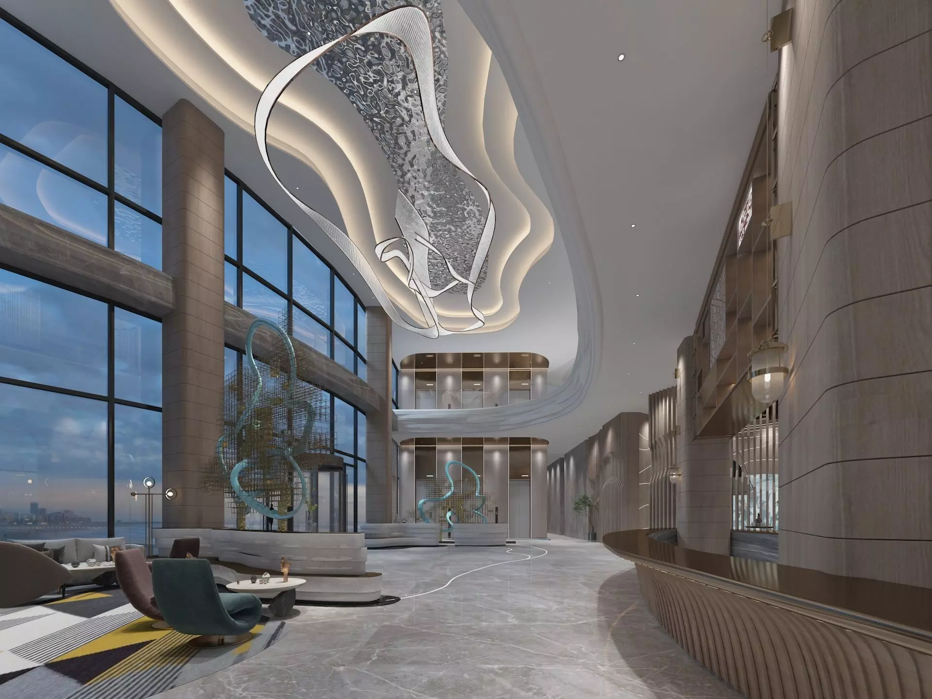 The Hotel Lobby 3D model_0