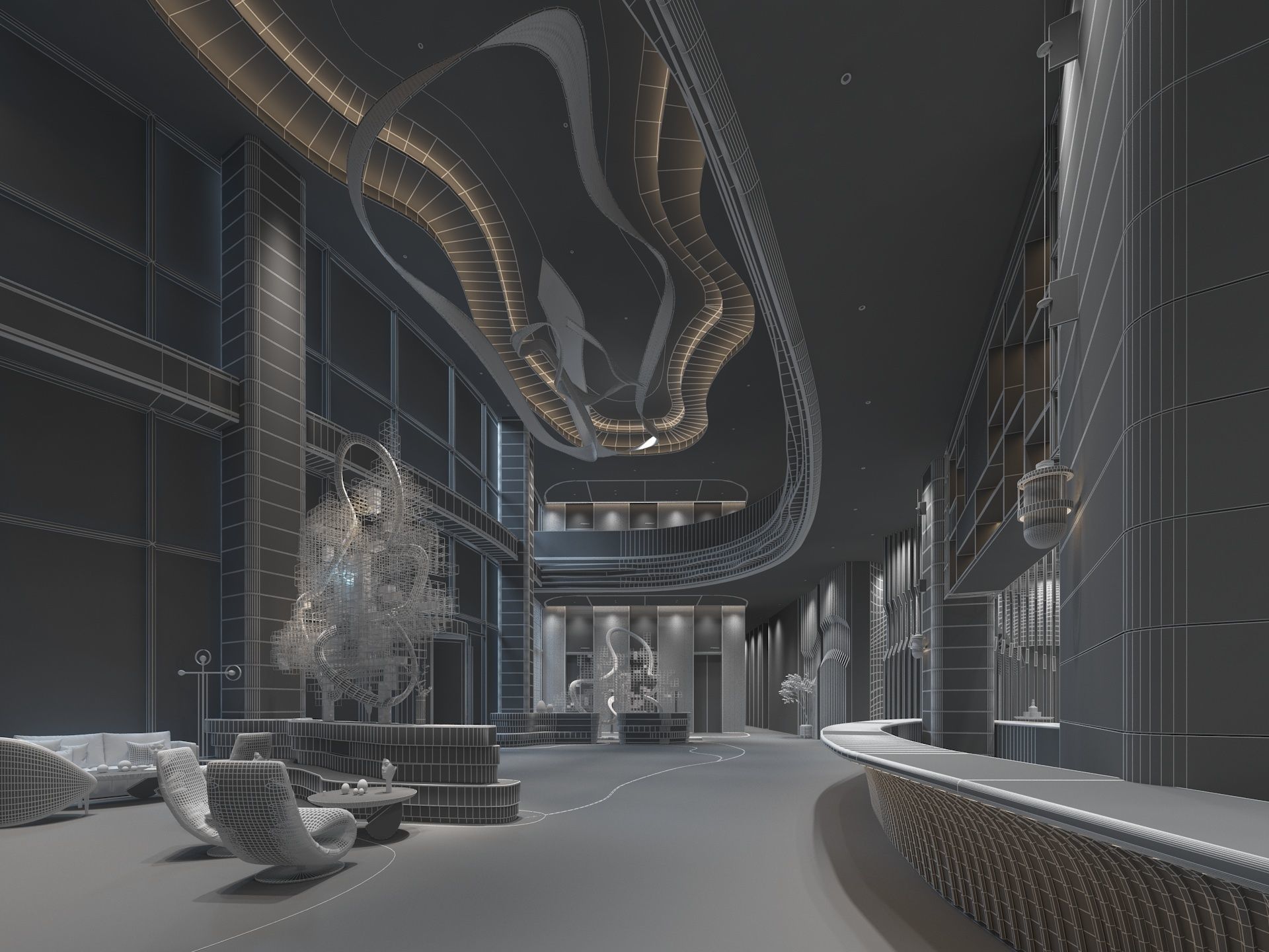 The Hotel Lobby 3D model_16