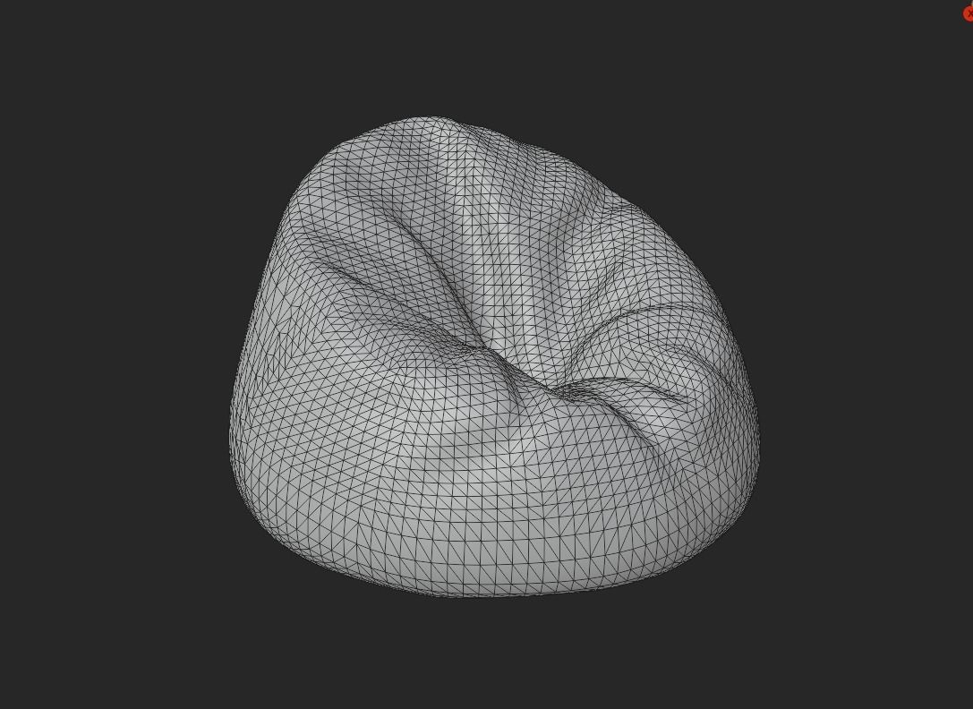 Bean bag chair base mesh without texture Low-poly 3D model_3