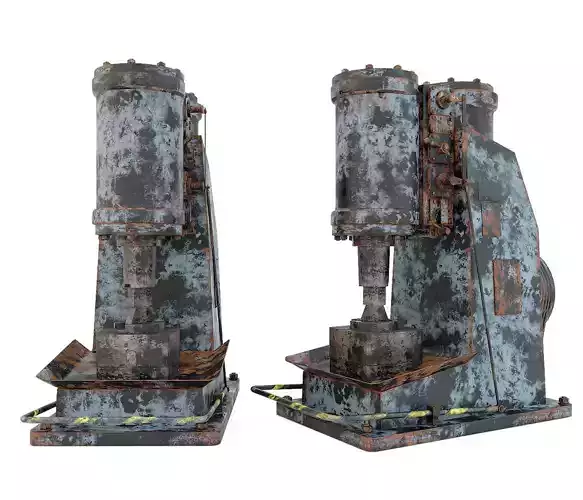 Industrial machine tool - MA4129 Rusty forging hammer 3D model