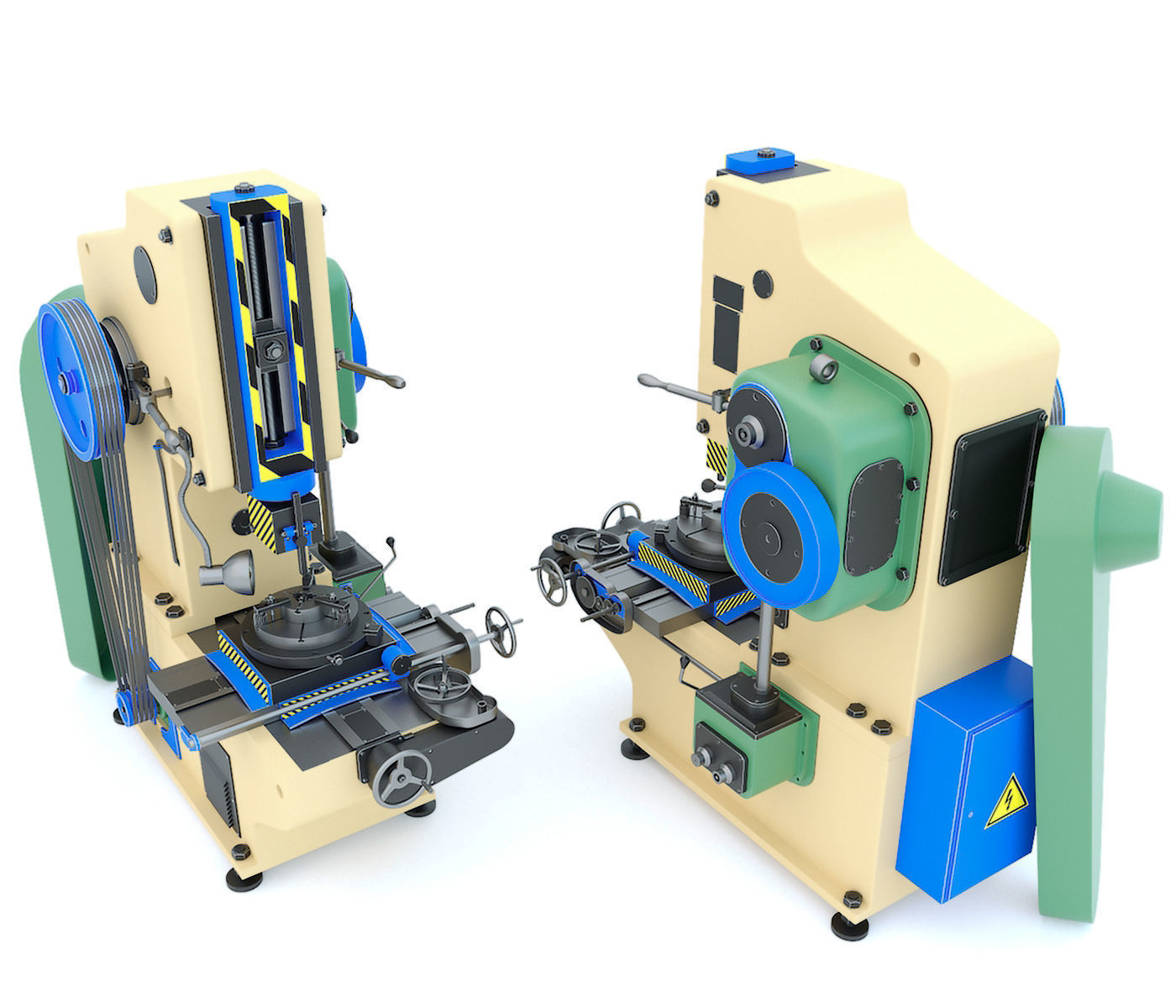 Industrial milling machine tool 7A420 3D model_10