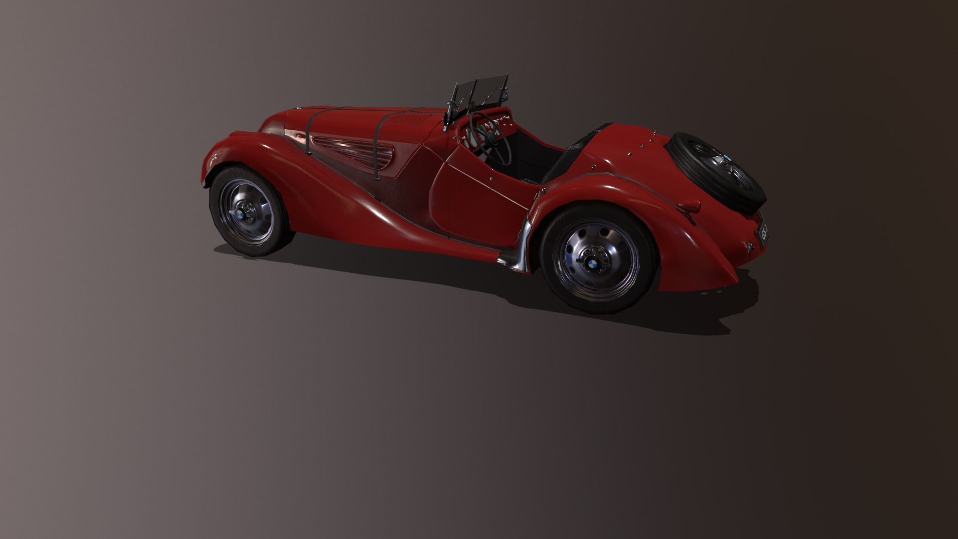 Vintage car 3D model Low-poly 3D model_8