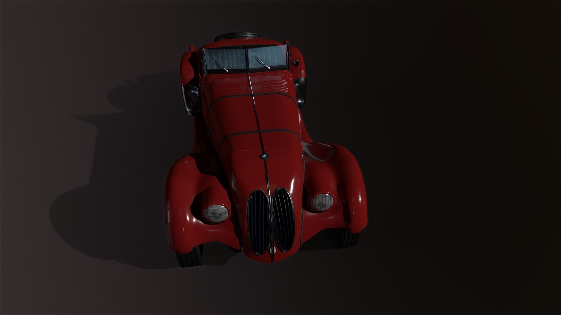 Vintage car 3D model Low-poly 3D model_11