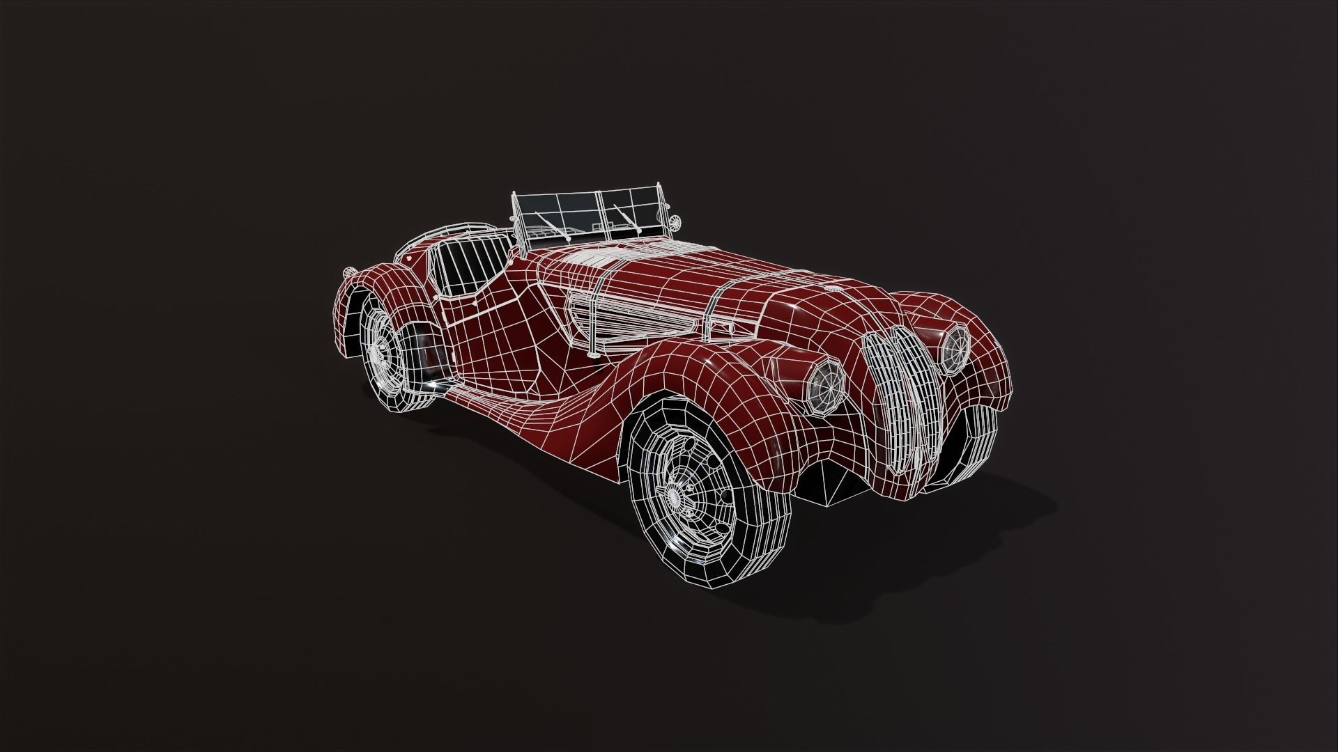 Vintage car 3D model Low-poly 3D model_14