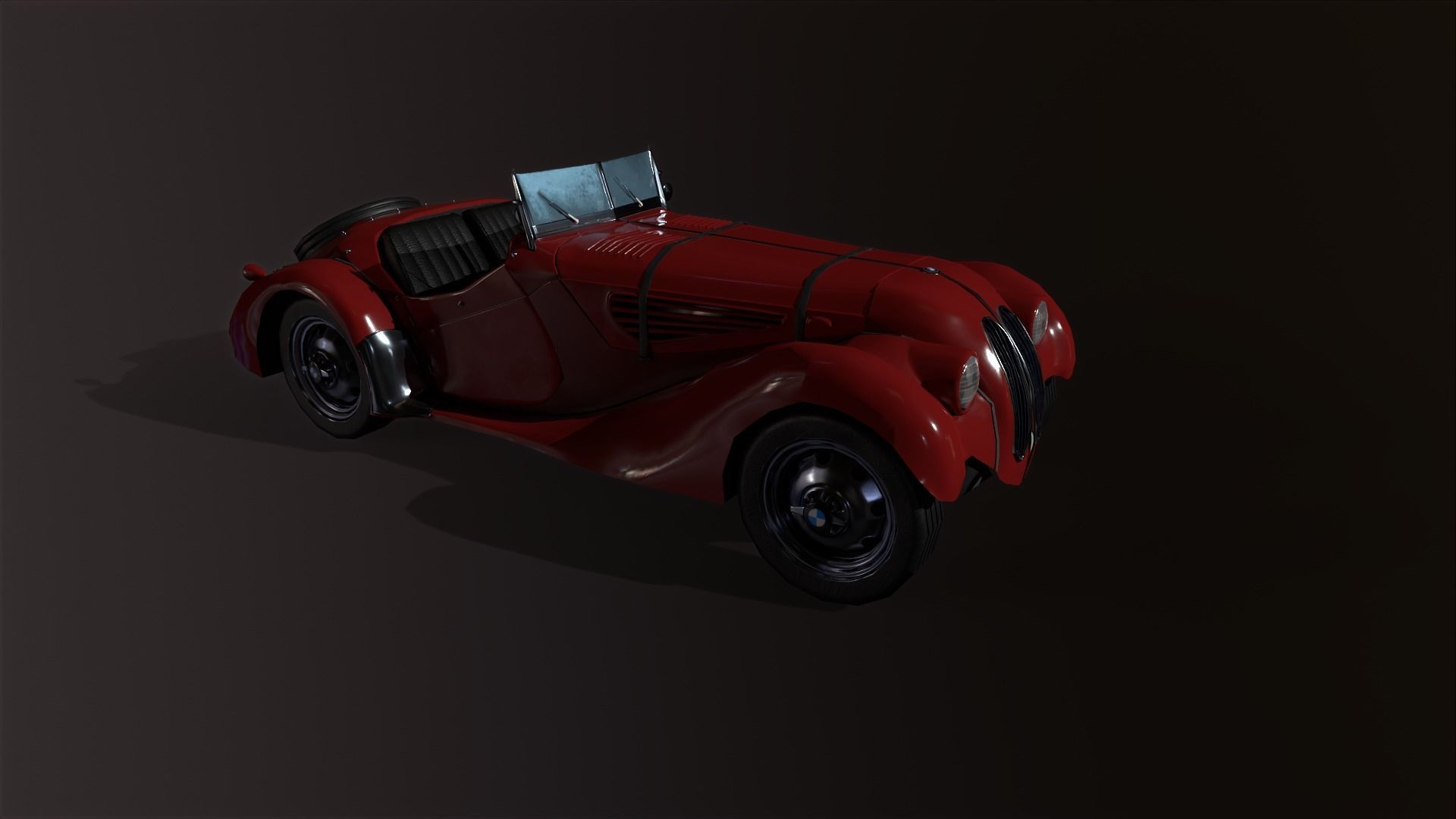 Vintage car 3D model Low-poly 3D model_6