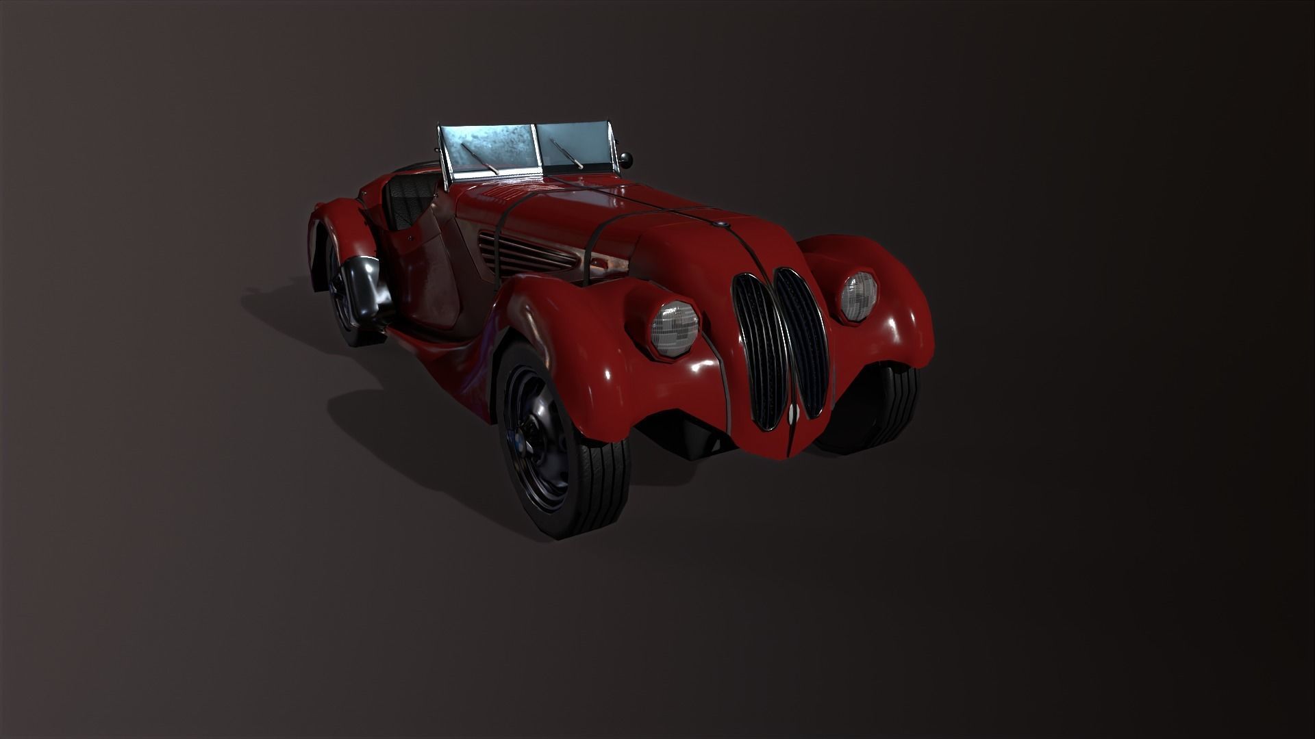 Vintage car 3D model Low-poly 3D model_7