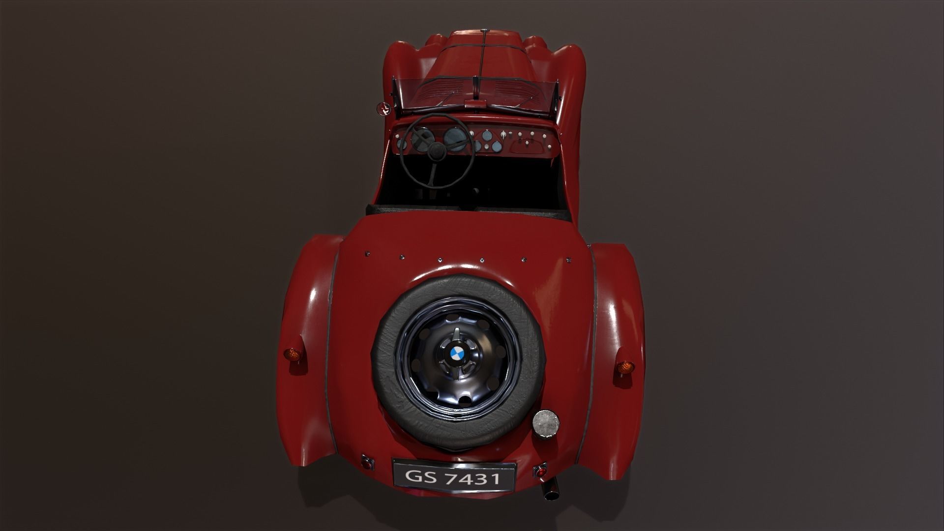 Vintage car 3D model Low-poly 3D model_9