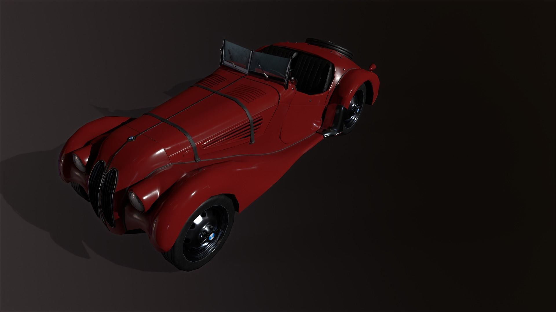 Vintage car 3D model Low-poly 3D model_13