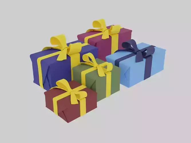 Five Gift Boxes for Birthday or Christmas 