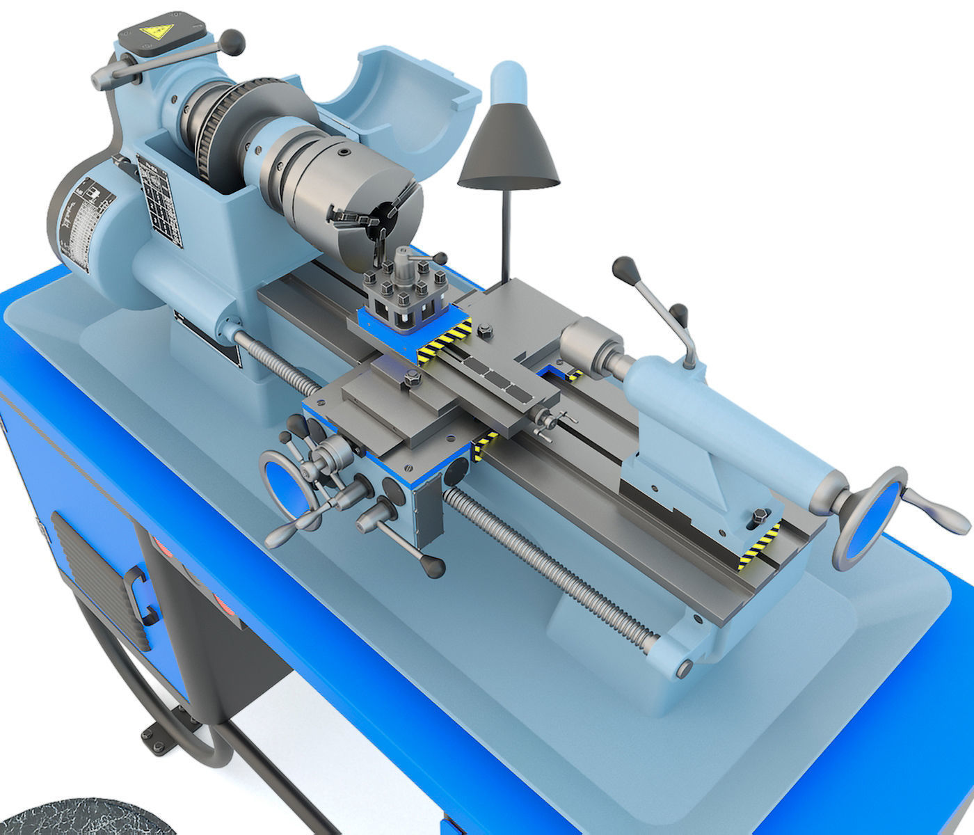 MN-80A Industrial desktop lathe machine tool 3D model_7