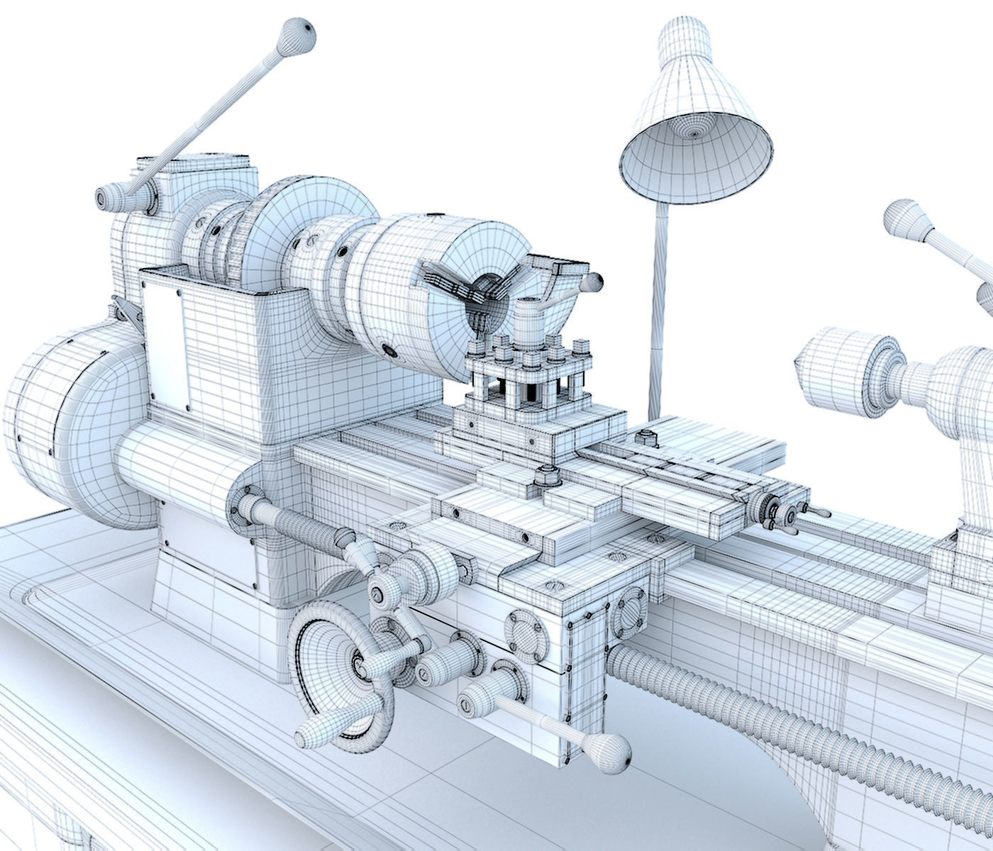 MN-80A Industrial desktop lathe machine tool 3D model_15
