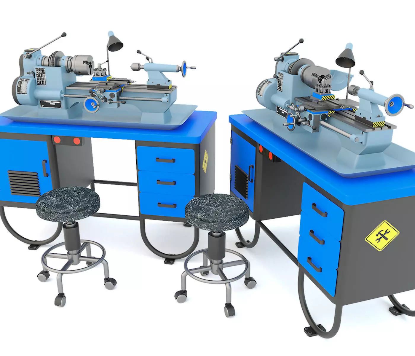 MN-80A Industrial desktop lathe machine tool 3D model_0