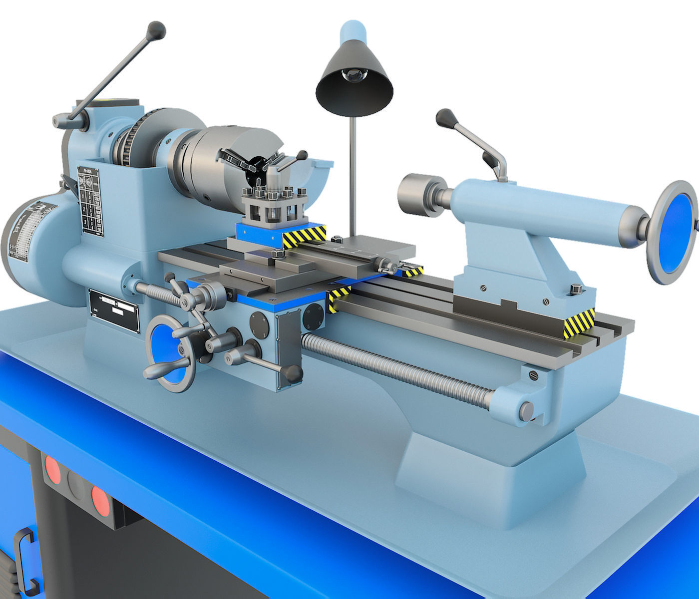 MN-80A Industrial desktop lathe machine tool 3D model_6