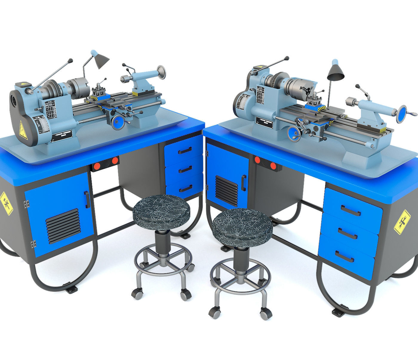 MN-80A Industrial desktop lathe machine tool 3D model_10