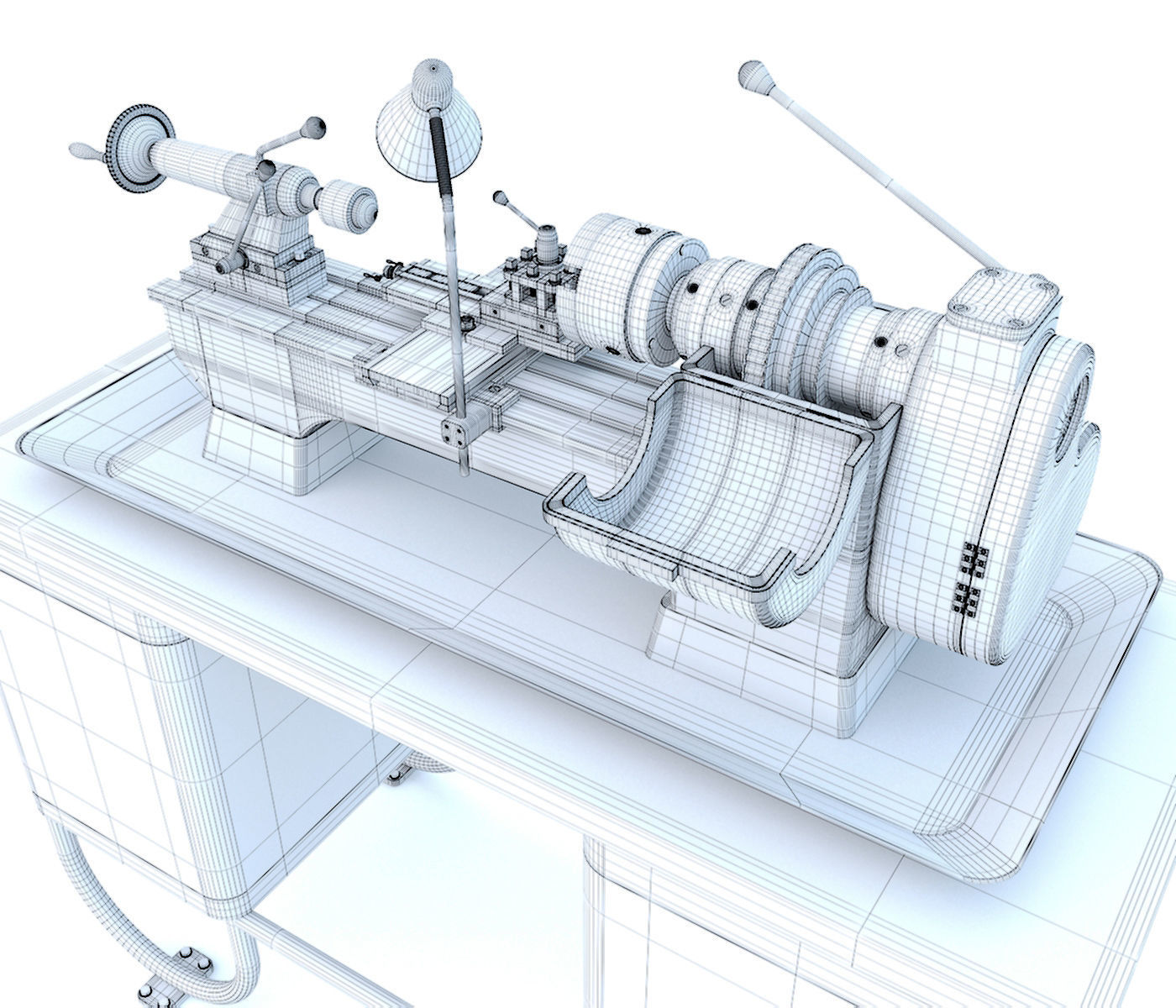 MN-80A Industrial desktop lathe machine tool 3D model_17