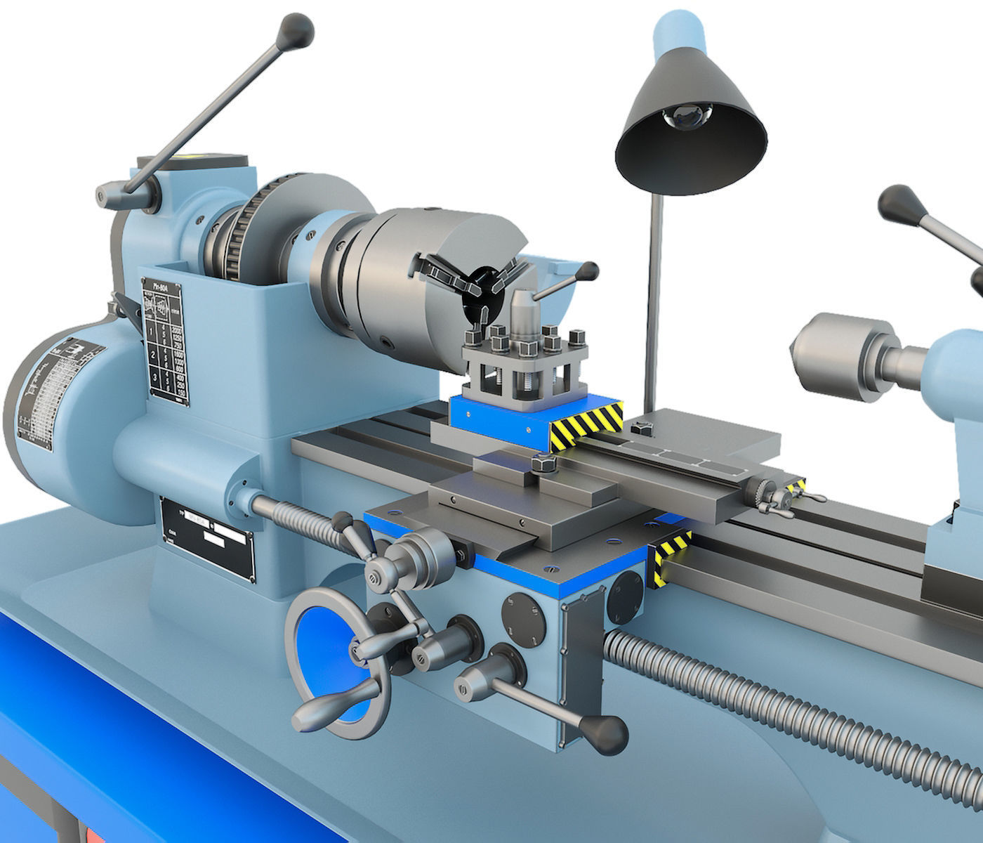 MN-80A Industrial desktop lathe machine tool 3D model_5