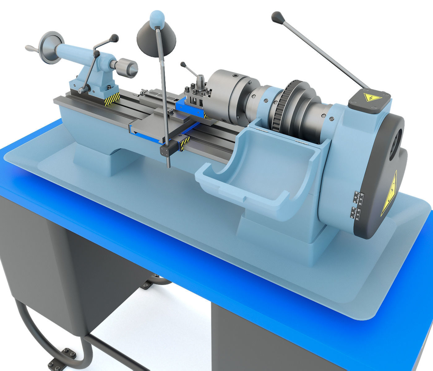 MN-80A Industrial desktop lathe machine tool 3D model_8