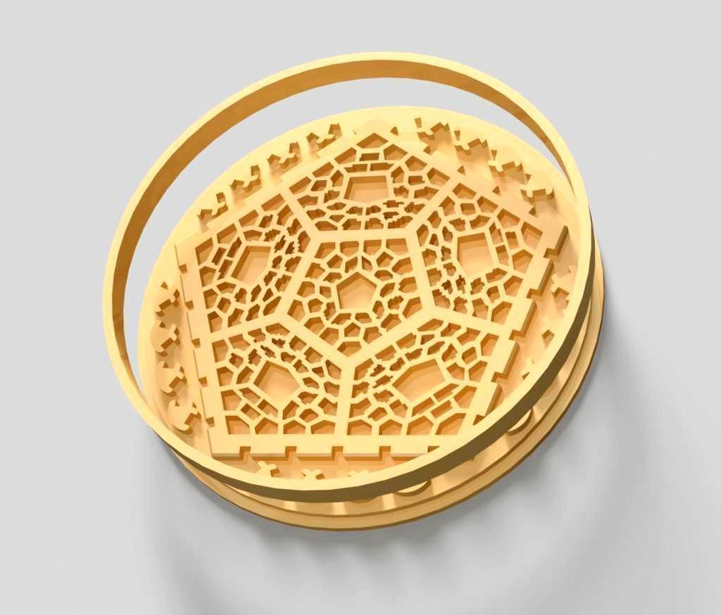 HM Pentagon 003 Voronoi Tea Light Holder Silicone Mold 3D print model_6