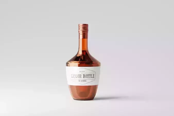 Whisky Hard Liquor Bottle 3D model