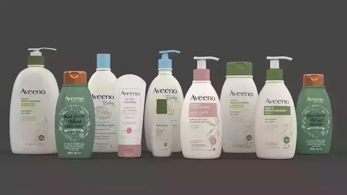 Aveeno Collection avro leave in conditioner mockup 3D model