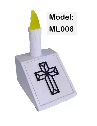 MEMORIAL LED ELECTRONIC LIGHT  CANDLE CHRISTIAN 3D print model