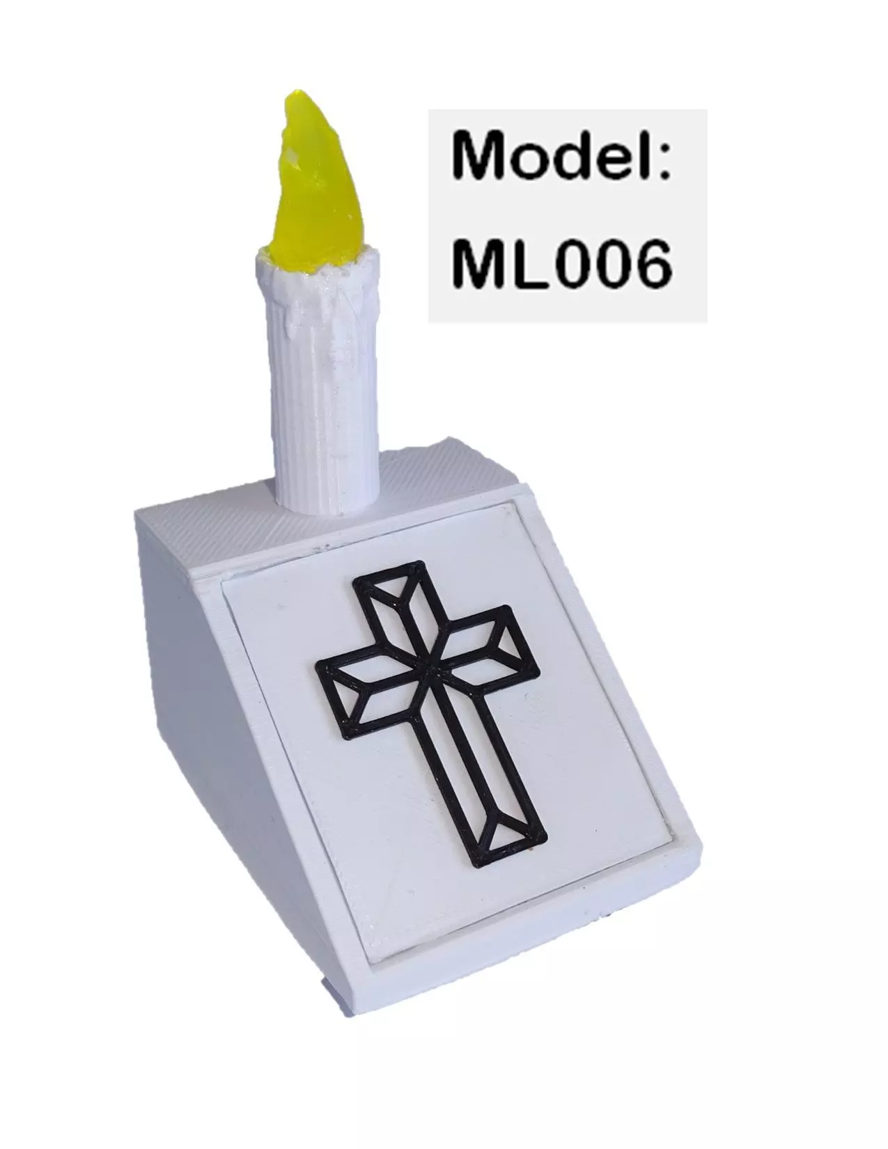 MEMORIAL LED ELECTRONIC LIGHT  CANDLE CHRISTIAN 3D print model_0