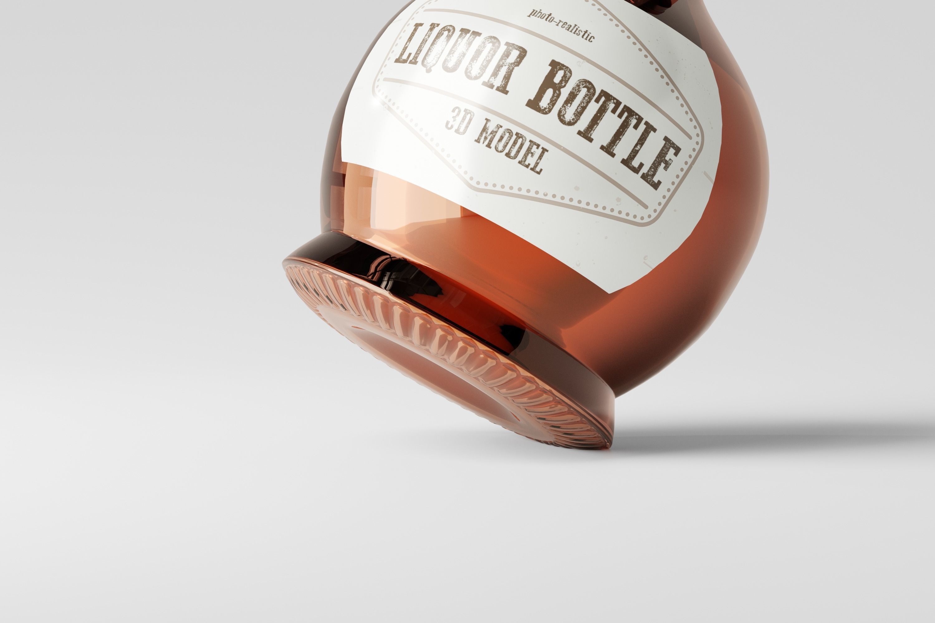 Whisky Hard Liquor Bottle 3D model_5