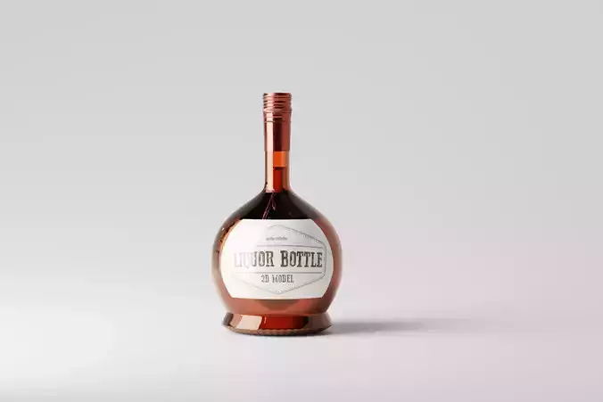 Whisky Hard Liquor Bottle 3D model