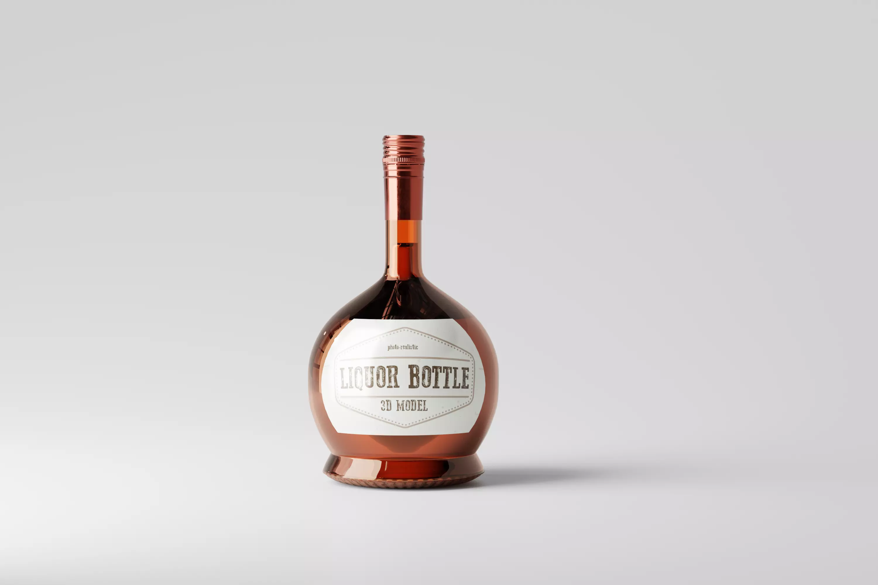 Whisky Hard Liquor Bottle 3D model_0