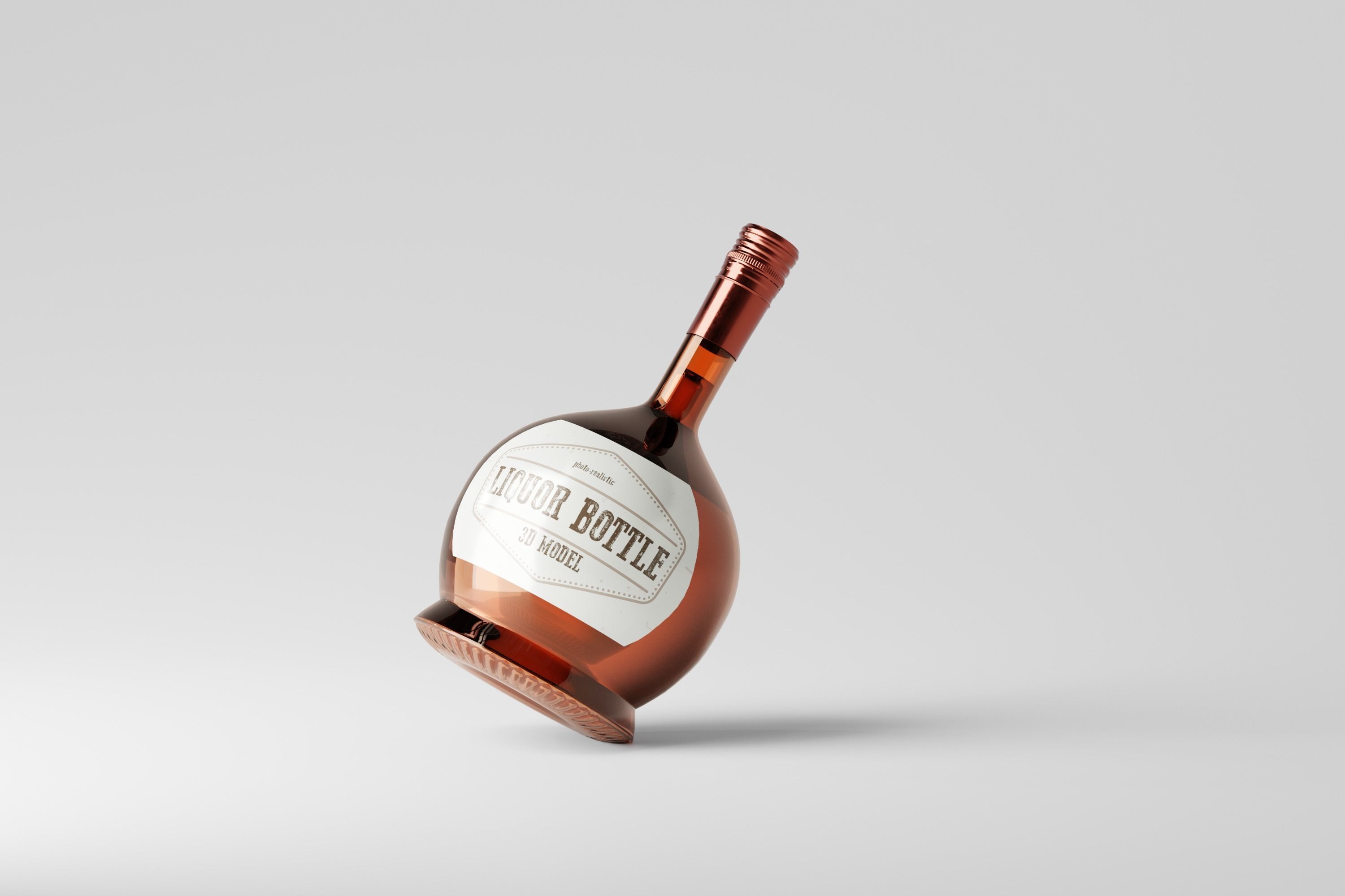 Whisky Hard Liquor Bottle 3D model_1