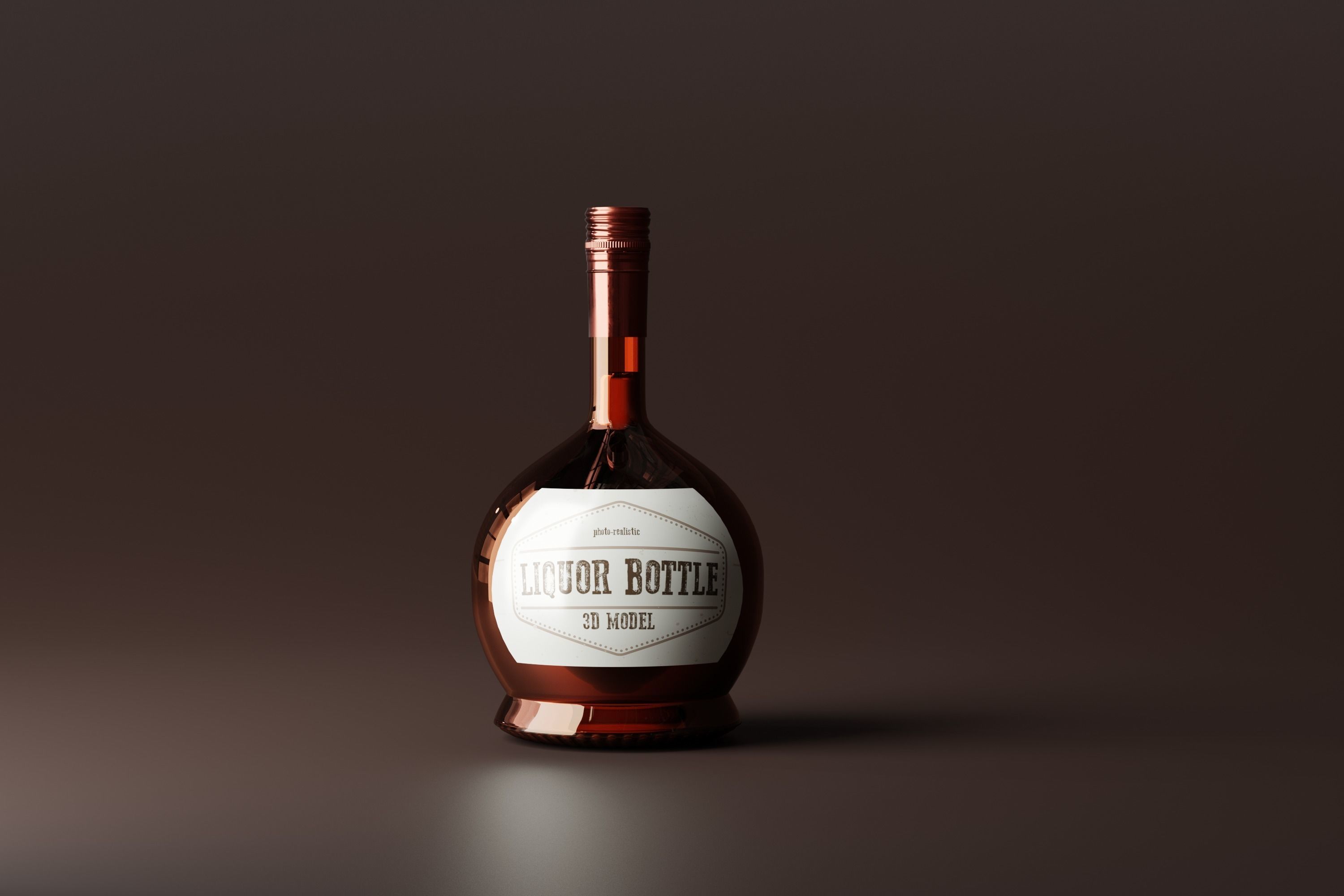 Whisky Hard Liquor Bottle 3D model_3