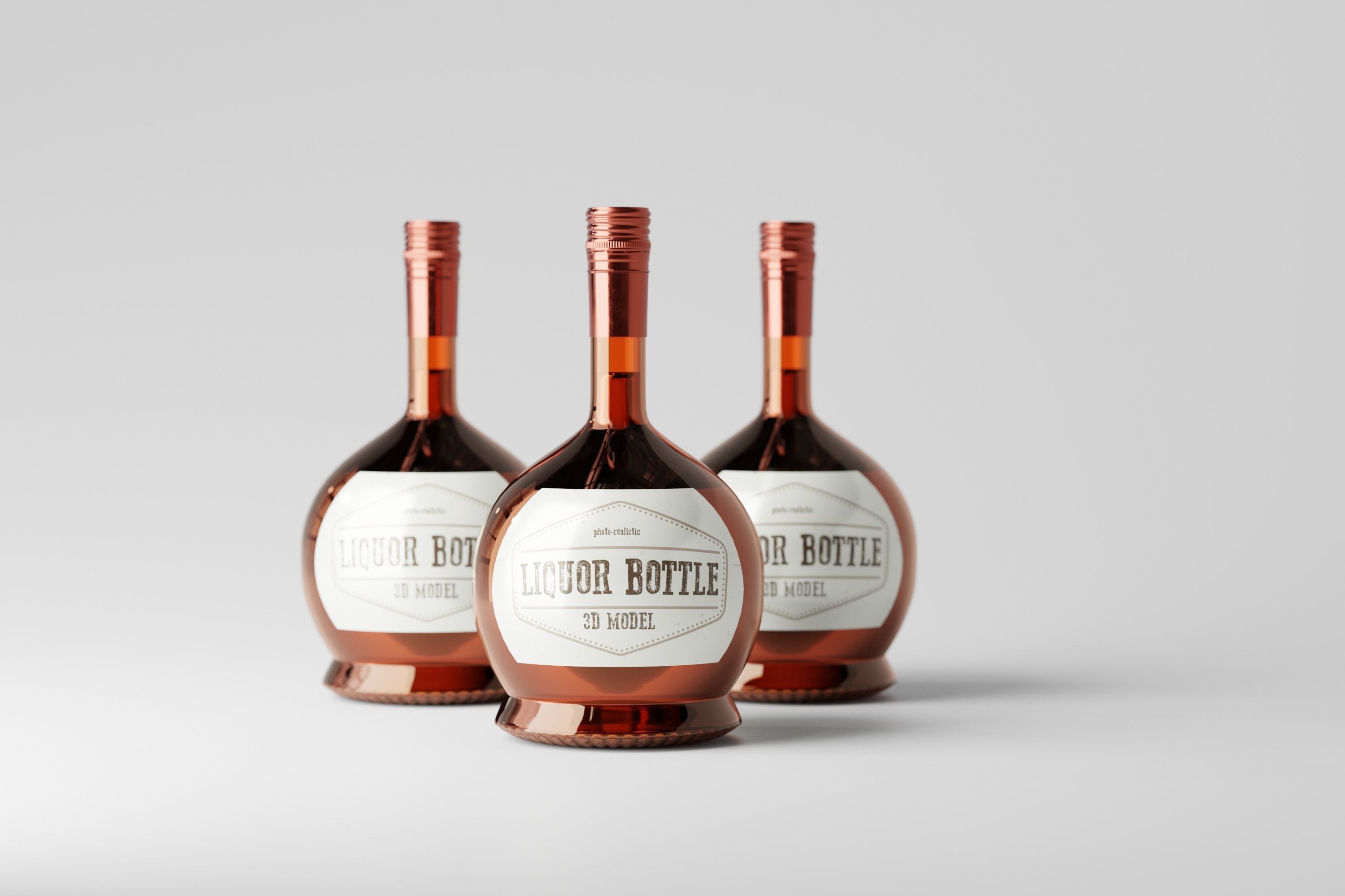 Whisky Hard Liquor Bottle 3D model_2