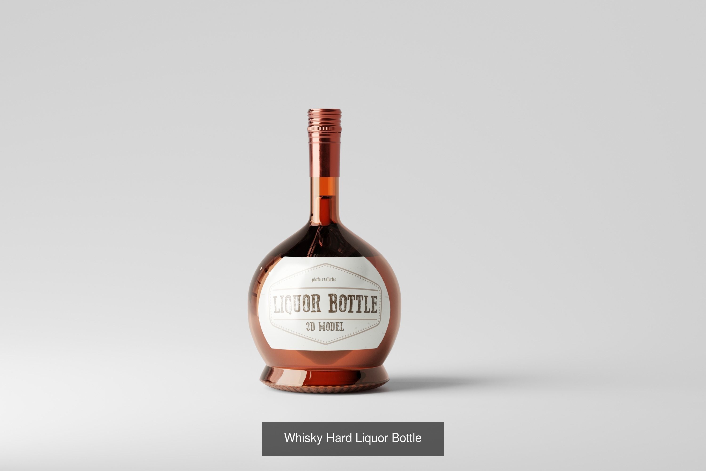 Whisky Hard Liquor Bottle Bundle 3D Model Collection_7