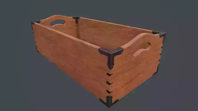 Wooden Crate PBR Low Poly Game Ready Low-Poly Model