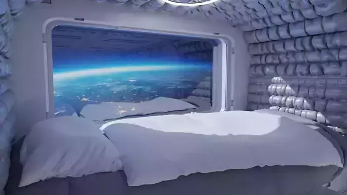 Sci-fi badroom Blender scene Low-poly 3D model