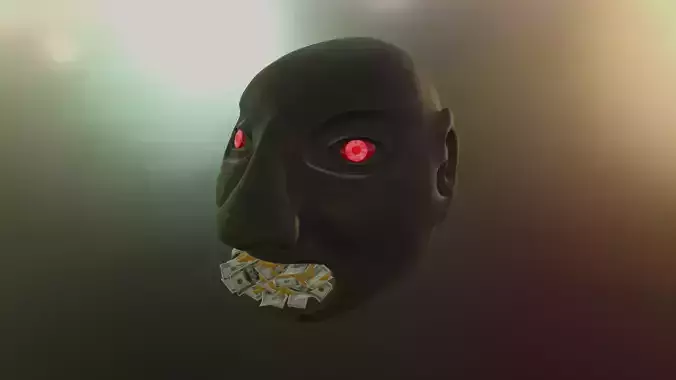 A greedy person 3D model