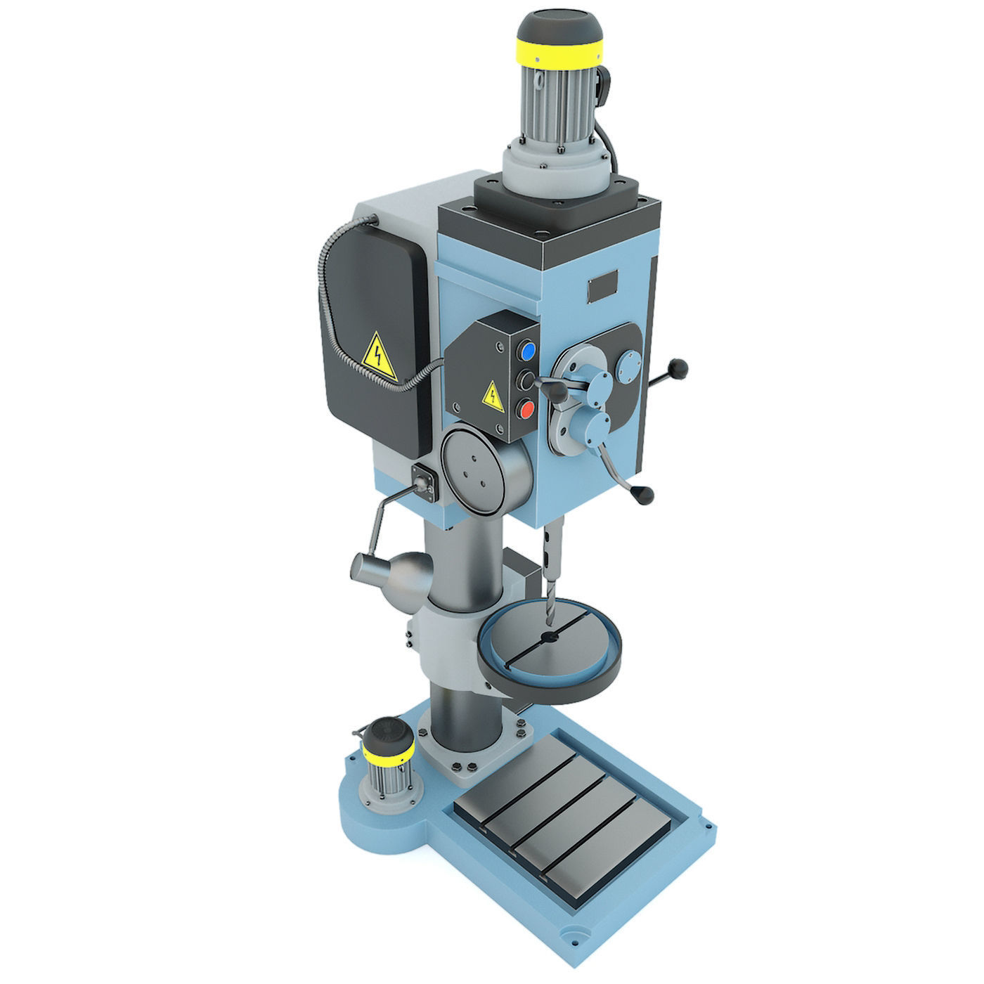 Industrial machine tool drilling vertical press 2N125 3D model_4