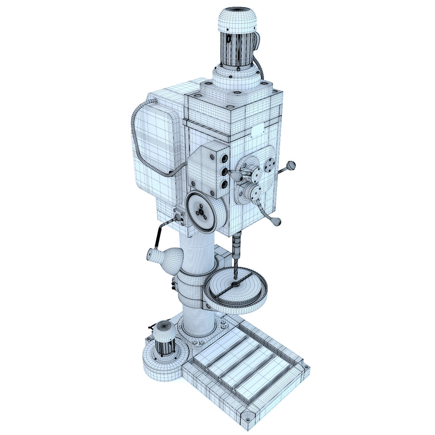 Industrial machine tool drilling vertical press 2N125 3D model_13