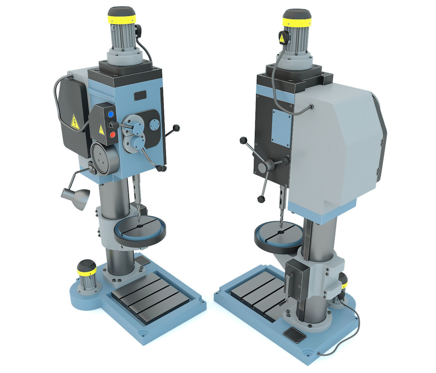 Industrial machine tool drilling vertical press 2N125 3D model_9