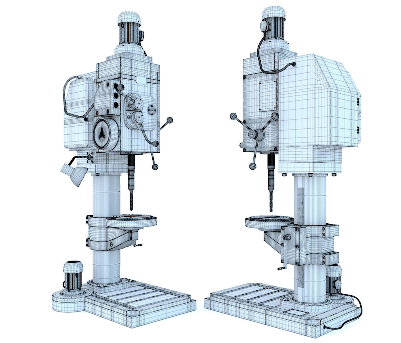 Industrial machine tool drilling vertical press 2N125 3D model_17