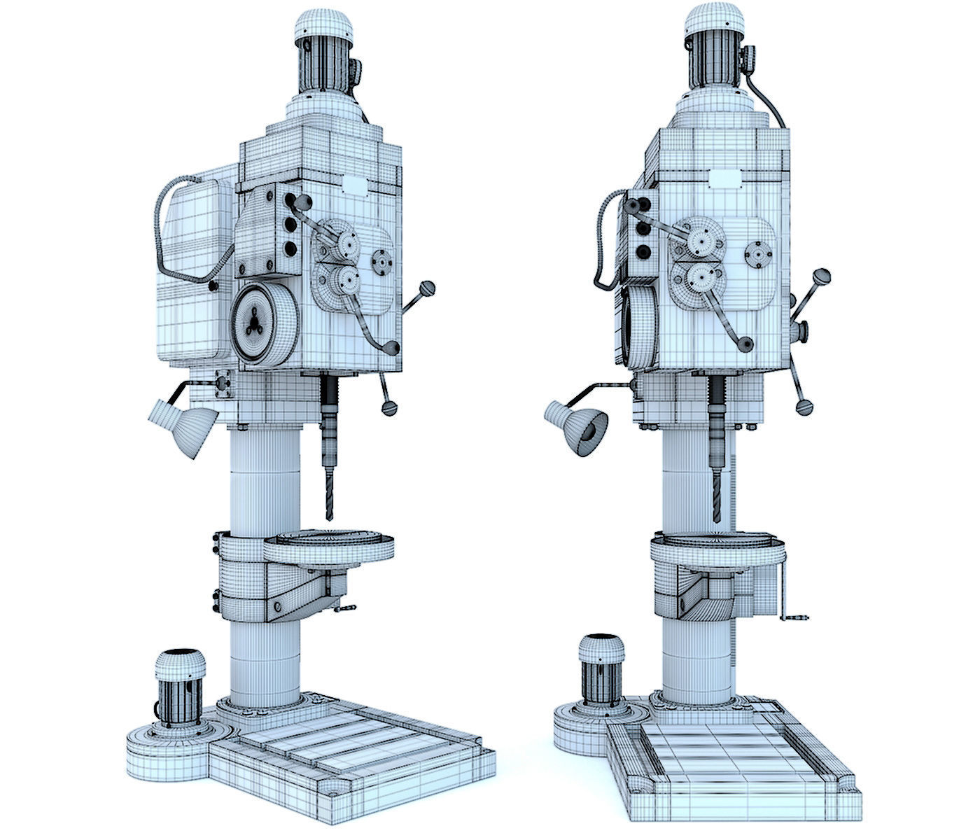 Industrial machine tool drilling vertical press 2N125 3D model_16