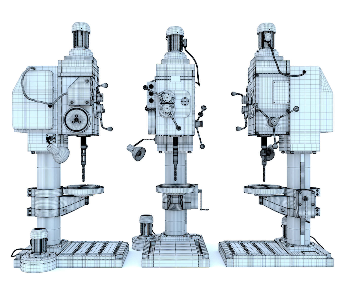 Industrial machine tool drilling vertical press 2N125 3D model_19