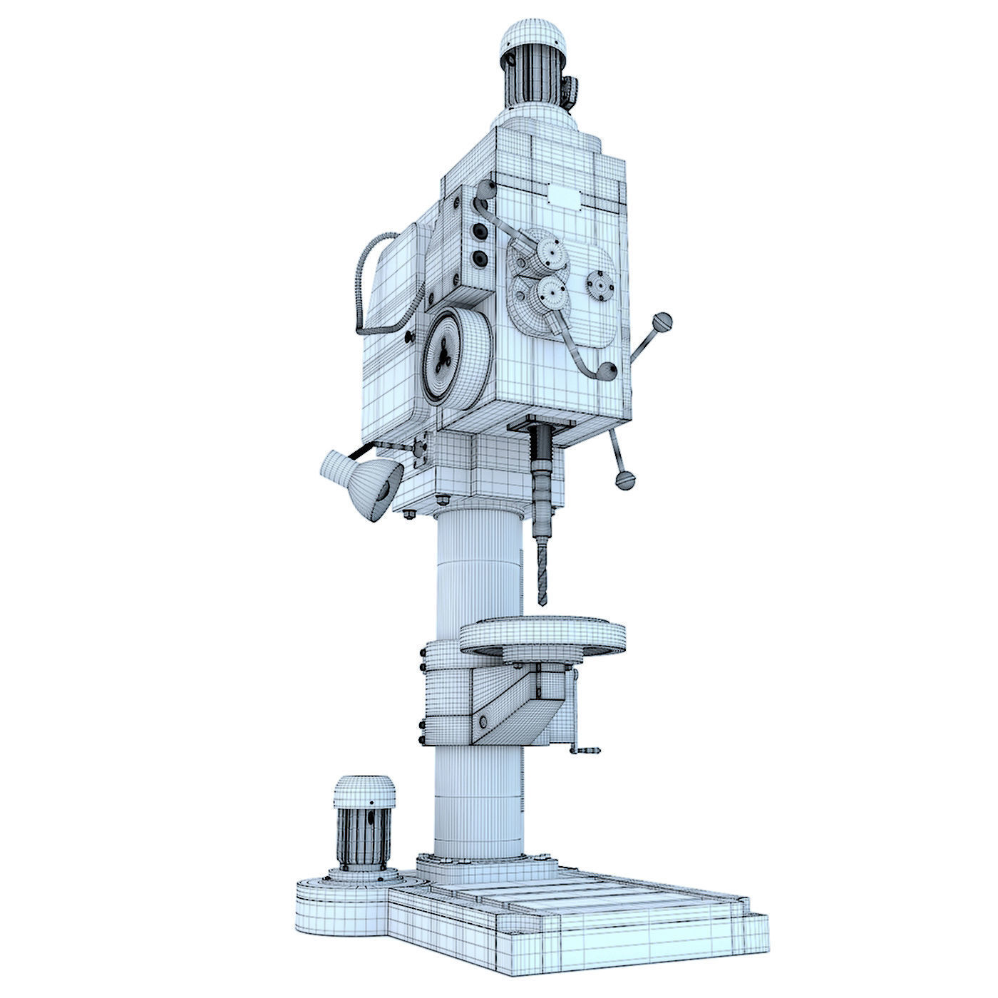 Industrial machine tool drilling vertical press 2N125 3D model_12