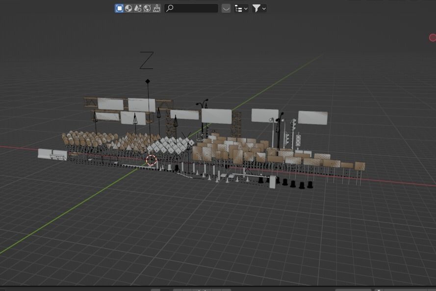 Road sing models and road side equipments 3D model_2