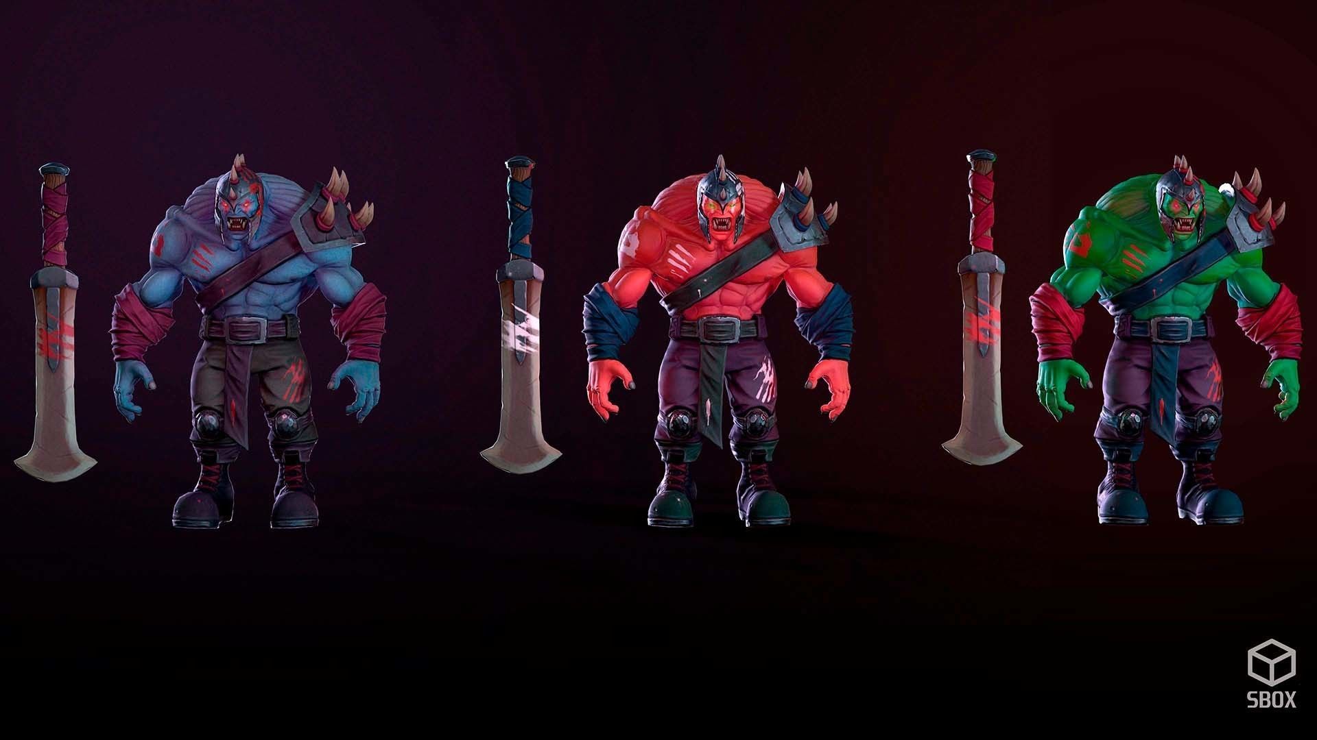 FantasyOrc1 character is holding sword Low-poly 3D model_6